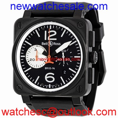Bell and Ross Aviation BR0394-BW Black PVD Steel with Matte Black Finish