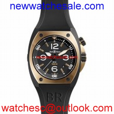 Bell and Ross Marine BR02-PINKGOLD-CA-DNR Solid 18K Rose Gold & Black PVD Steel