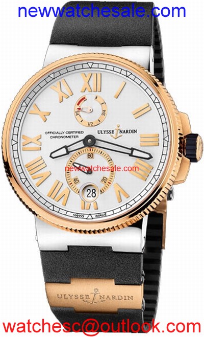 Ulysse Nardin Marine 1185-122-3-41 18k Rose Gold and stainless steel
