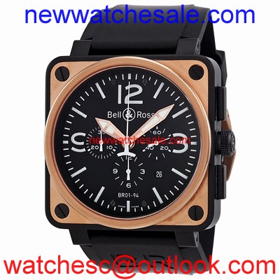 Bell and Ross Aviation BR0194-BICOLOR 18 kt Rose Gold-Plated Stainless Steel