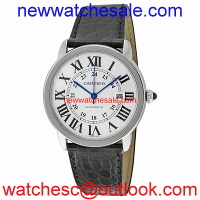 Cartier Ronde Solo de Cartier W6701010 Silvered Opaline