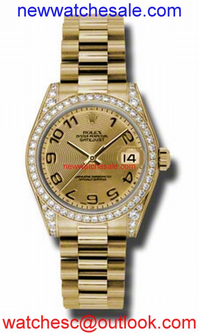 Rolex Datejust 178158CCAP 18kt Yellow Gold Case set with Diamonds