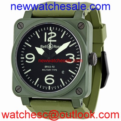 Bell and Ross Aviation BR0392-CERAM-MIL Swiss Made