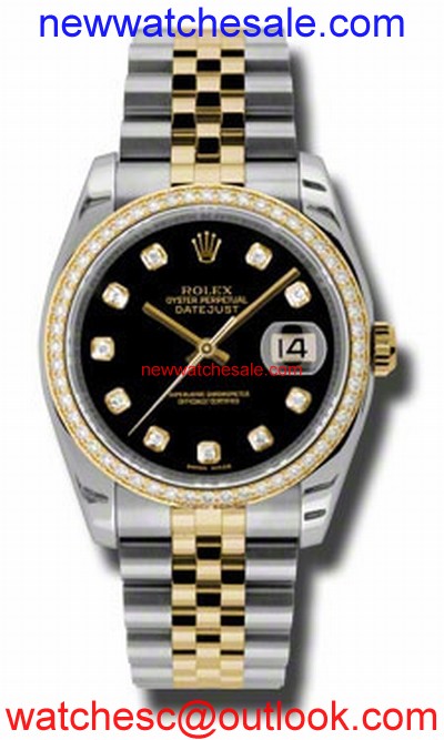 Rolex Datejust 116243BKDJ Stainless Steel and 18kt Yellow Gold