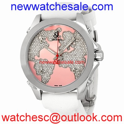 Jacob & Co. Five Time Zone JCM47WP Pink mother of pearl dial with diamond pave contin