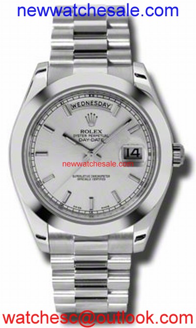 Rolex Day-Date II 218206SSP Silver