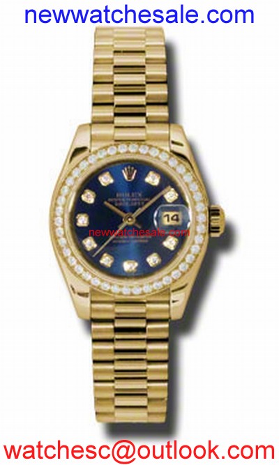 Rolex Datejust 179138BLDP Yellow Gold