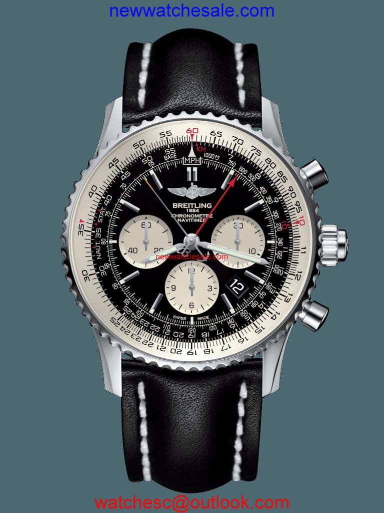 AAA 1:1 Breitling Navitimer 1 B03 Chronograph Rattrapante 45 Steel Black Watch00760