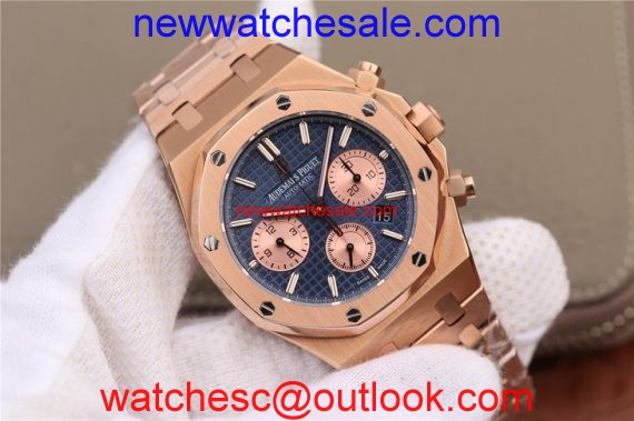 Audemars Piguet Royal Oak Chronograph Blue/RG Dial Bracelet Watch00823