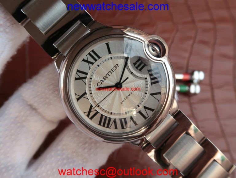 Best 1:1 Cartier V6 Ballon Bleu 36mm White Textured Dial Bracelet Cartier Watch00432