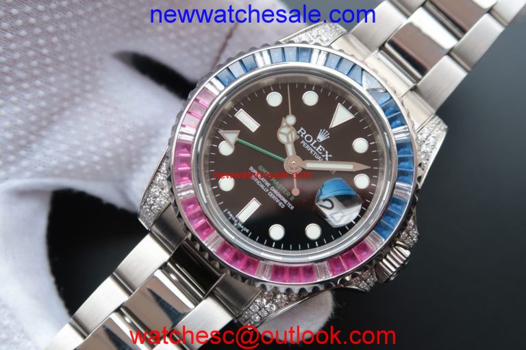 Best Quality Imitation Rolex GMT-Master II 116759 Black Dial Blue/White Bezel Watch01077