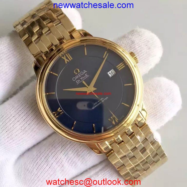 Best Quality Omega MK De Ville 39.5mm Blue Dial Case Bracelet Watch00343