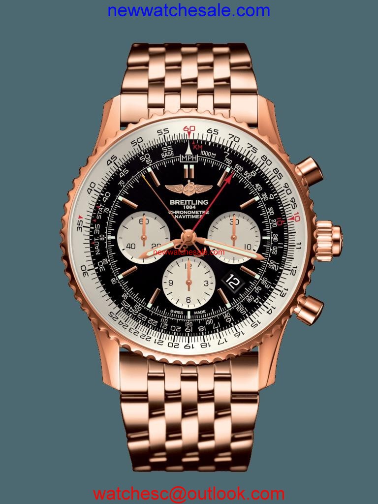 Breitling Navitimer 1 B03 Chronograph Rattrapante 45 Red gold Limited Black Breitling Watch00761