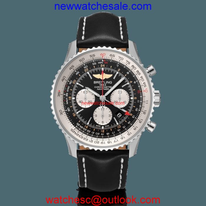 Breitling Navitimer 1 B04 Chronograph GMT 48 Steel Black Watch01286