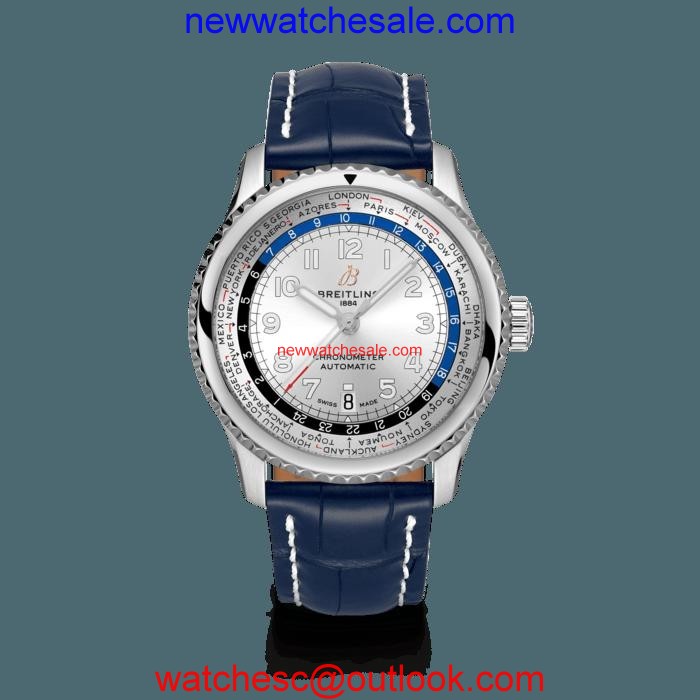 Breitling Navitimer 8 B35 Automatic Unitime 43 Steel Mercury Silver Watch00798