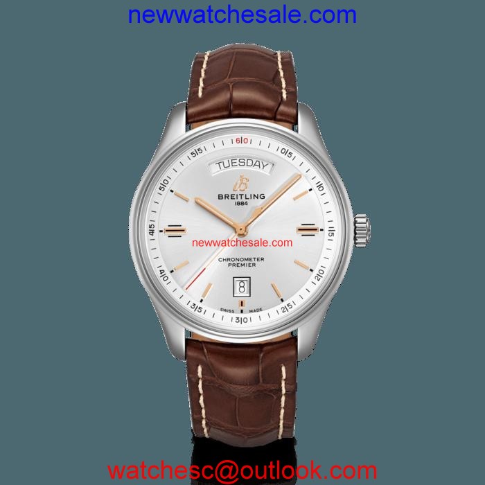 Breitling Premier Automatic Day & Date 40 Steel Silver Breitling Watch00294