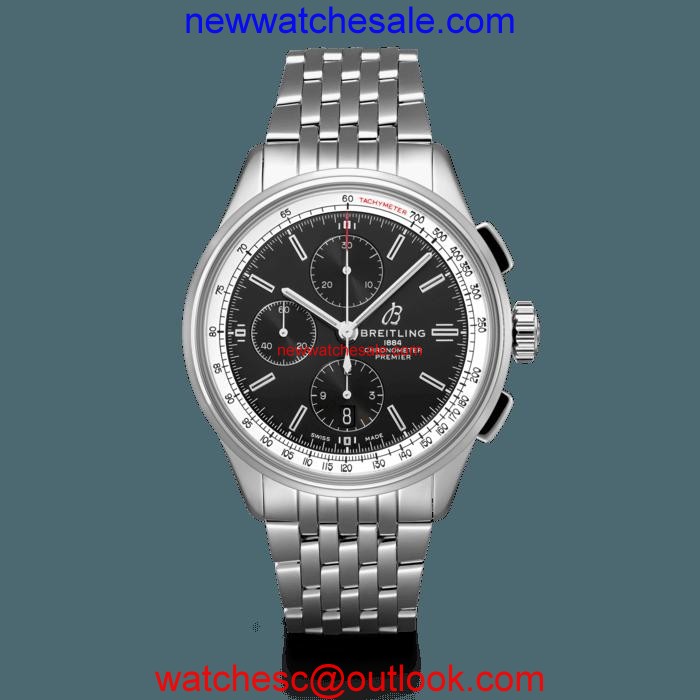 Breitling Premier Chronograph 42 Steel Black Watch01225