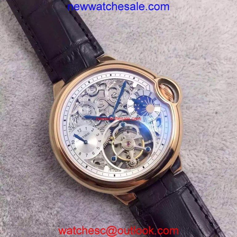 Cartier Ballon Bleu Skeleton Tourbillon White Dial Watch00672