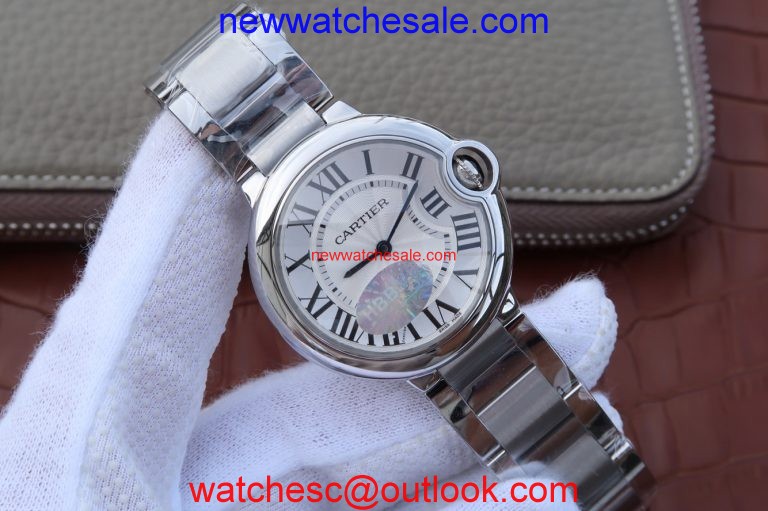 Cartier V6F Ballon Bleu 36mm White Dial Bracelet Ronda Quartz Watch00196