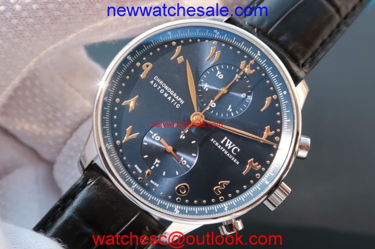 Cheap IWC YLF Portuguese Chrono Dubai limited Edition Blue Dial Markers IWC Watch01127