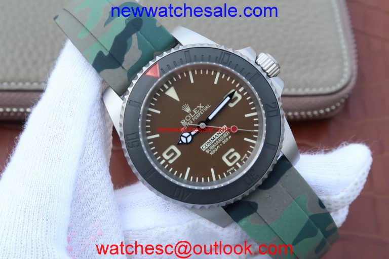 Cheap Rolex Submariner Commando Gray Dial Ceramic Bezel Rubber Strap Rolex Watch01278