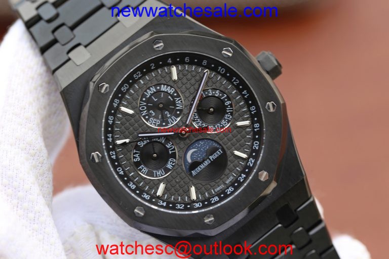 Copy Audemars Piguet Royal Oak 41mm 26574 Black Dial Bracelet Watch01177