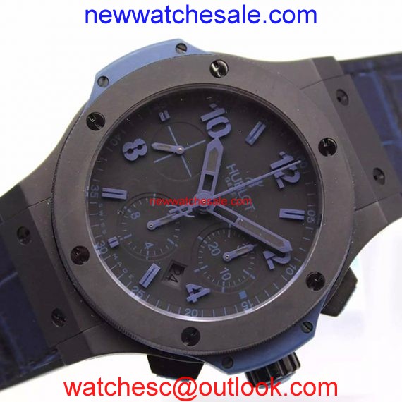 Copy Hublot Big Bang Full Ceramic Evolution Blue Magicb Gummy Strap Hublot Watch01037