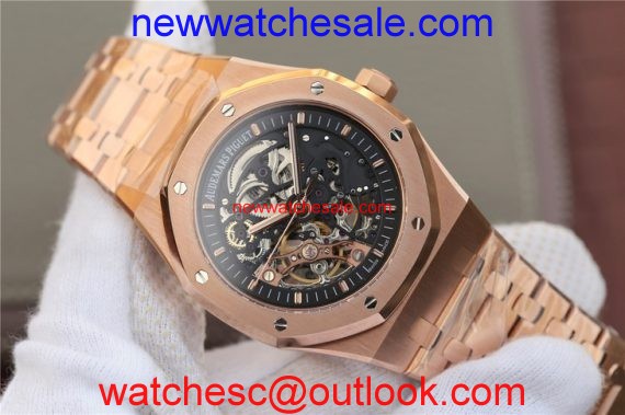 Fake Fashion Audemars Piguet Royal Oak 41mm Double Balance Wheel Openworked 15407 Bracelet Watch01271