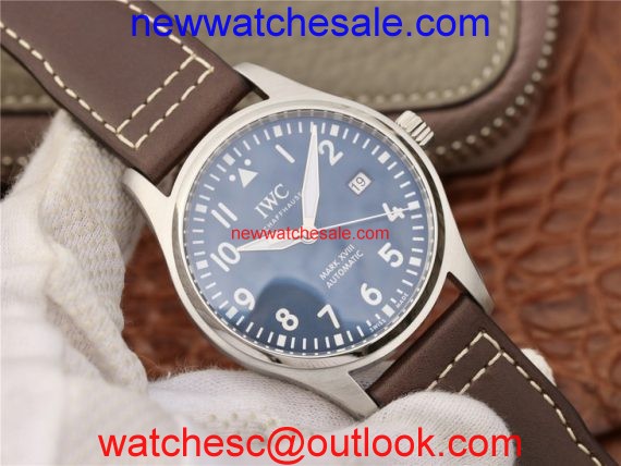 Fake IWC Mark XVIII IW327010 Le Petit Prince Blue Dial Brown Leather Strap IWC Watch01068