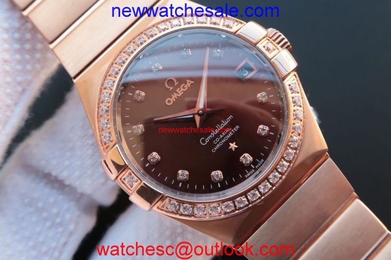 Fashion Omega V6 Constellation 123.20.35 Case Brown Dial Omega Watch00638