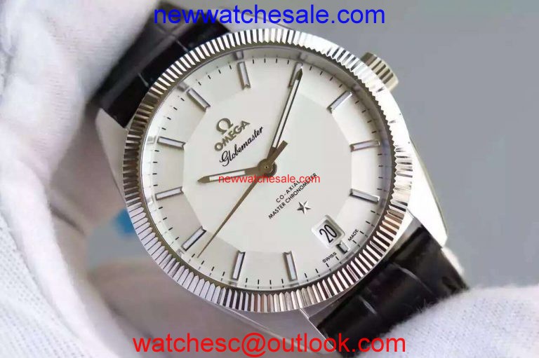 Fashion Omega V6 Globemaster Master White Dial Leather Strap Watch00258