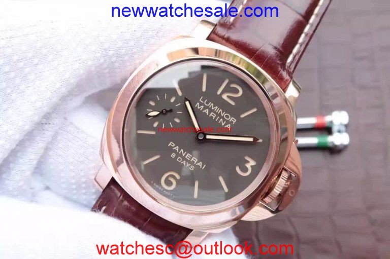 Fashion Panerai PAM511 Brown Leather Strap Watch00511