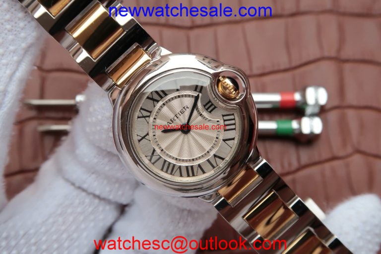 High Imitation Cartier Ballon Bleu Ladies 28mm White Dial Bracelet Ronda Quartz Watch00232