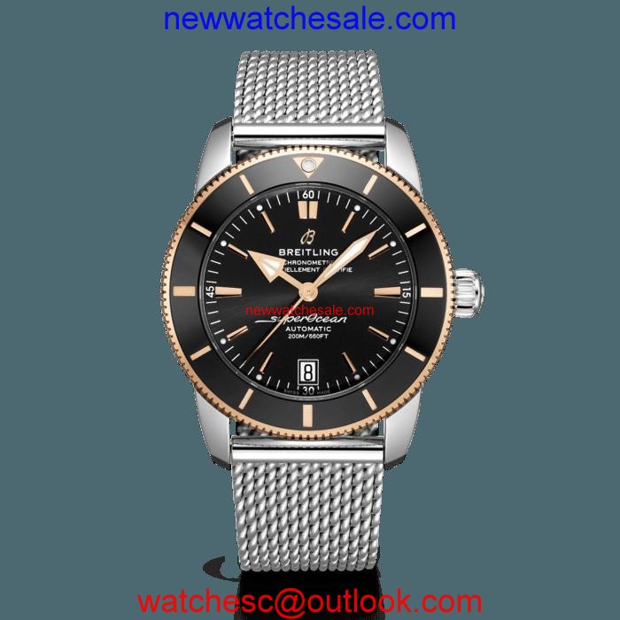 High Quality Breitling Superocean Heritage II B20 Automatic 42 Steel & red gold Black Breitling Watch01167