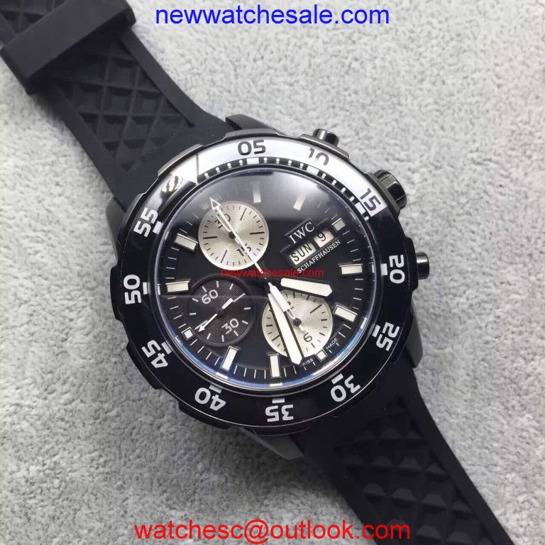 High Quality Imitation IWC V6 Aquatimer Chronograph Black Rubber Strap IWC Watch00628
