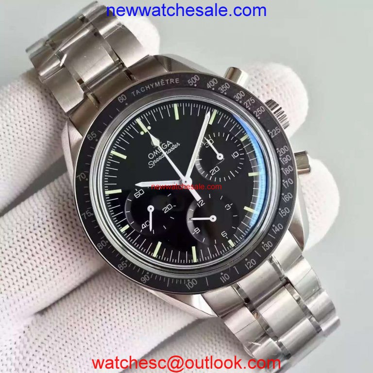 High Quality Replica Omega Speedmaster MoonWatch Black Dial Bracelet Chrono Movement Watch00265