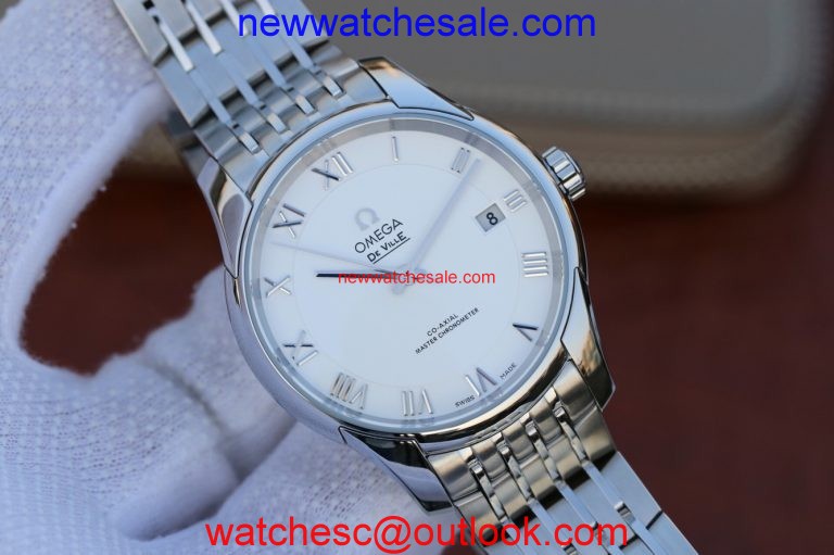 High Quality Replica Omega V6 De Ville Hour Vision Co-Axial 41mm White Dial Bracelet Watch00704