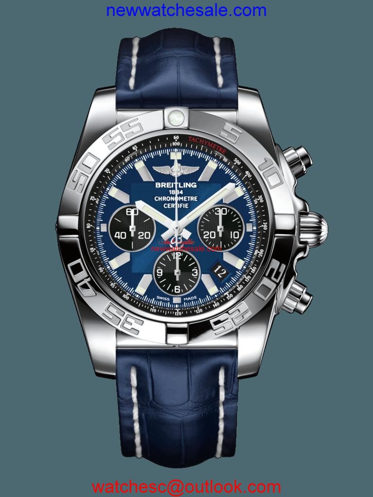 Hot Breitling Chronomat 44 Steel polished Blackeye Blue Watch00579