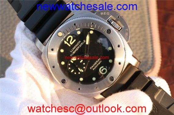Hot Panerai PAM571 Titanium Black Dial Black Rubber Strap Panerai Watch00160
