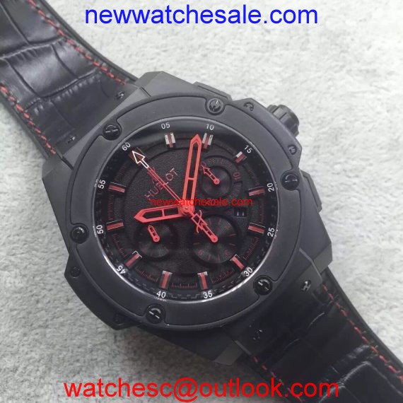 Hublot Big Bang King Power 48mm Black Dial Red Hands Gummy Strap Hublot Watch00852