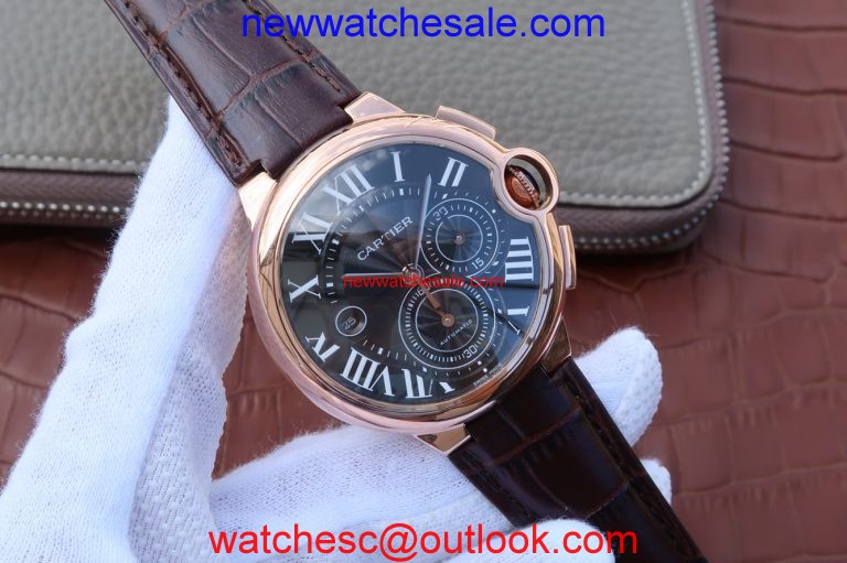 Imitation AAA Cartier Ballon Bleu De Cartier Chrono Black Dial Watch00035