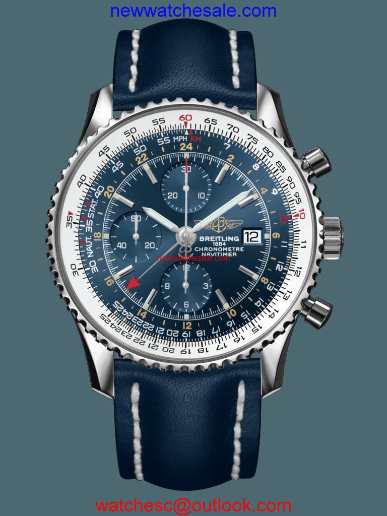 Imitation AAAAA Breitling Navitimer 1 Chronograph GMT 46 Steel Blue Watch01299