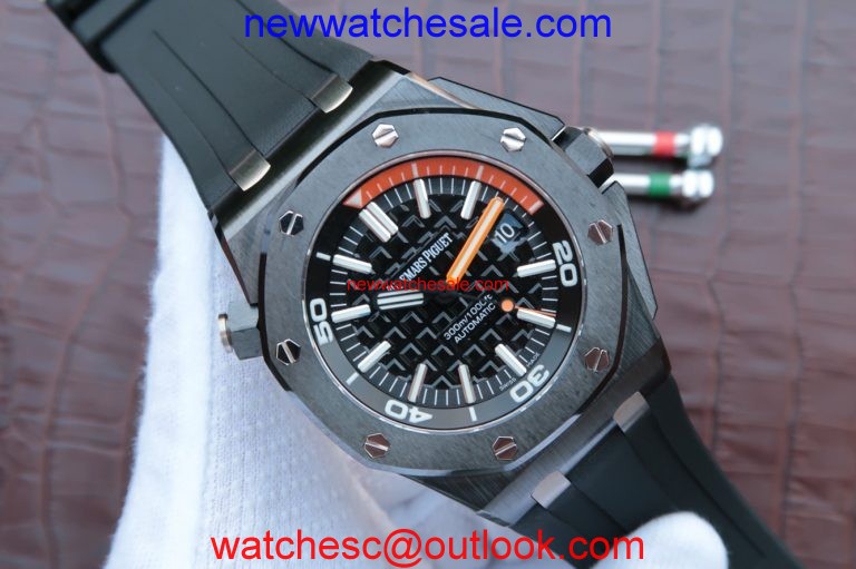 Imitation Audemars Piguet Royal Oak Offshore Diver Real Ceramic Rubber Strap Watch00328