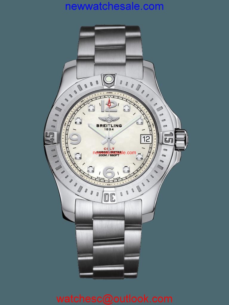 Imitation Breitling Colt 36 Steel Pearl Diamond Watch00784