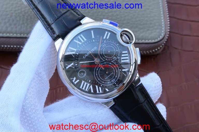 Imitation Cartier Ballon Bleu De Cartier Chrono Black Dial Watch01147