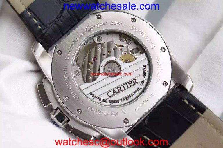 Imitation Cartier Cartier Calibre de Cartier Chronograph White Dial Cartier Watch00125