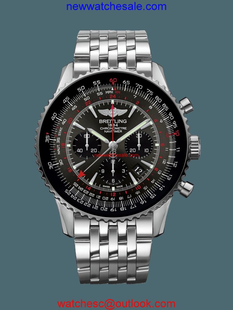 Imitation Cheap Breitling Navitimer 1 B04 Chronograph GMT 48 Steel Limited Stratos Gray Breitling Watch01124