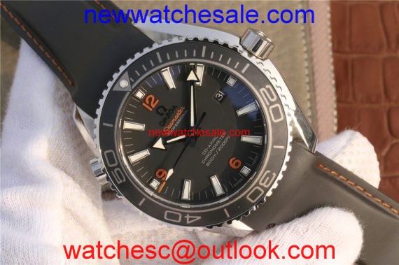 Imitation Omega Planet Ocean Professional Ceramic Bezel 45mm Orange Marker Rubber Strap Watch00996