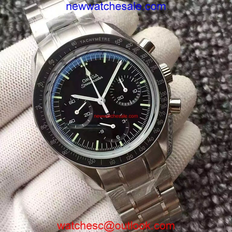 Imitation Omega Speedmaster MoonWatch NASA Black Dial Bracelet Watch01399