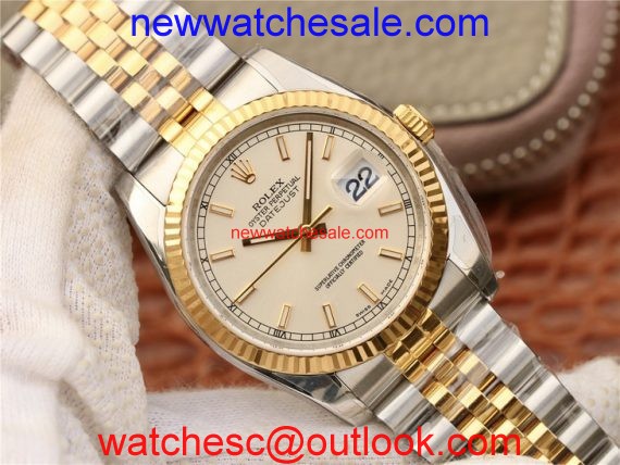 Imitation Rolex DateJust 36 126233 White Dial Stick Markers Jubilee Bracelet Rolex Watch00151